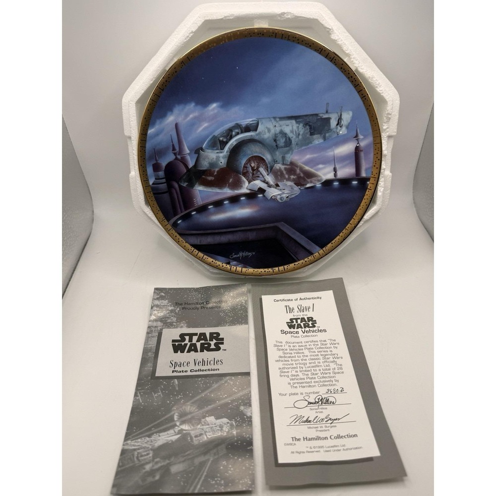Hamilton Collection Star Wars The Slave I Space Vehicles Plate 1996